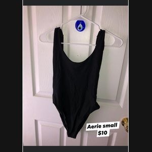 Small Aerie black one piece scoop back swimsuit